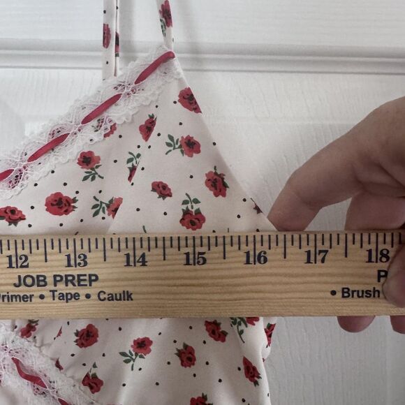 Forever 21 Dress Womens Medium White Red Floral Lace Slip Cami Lined Mini Zipper - Picture 4 of 9